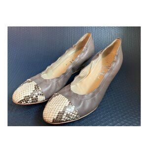 AGL Attilio Giusti Leombruni Women’s Sz 7.5 Jody Cap Toe Wedge Pumps Snakeskin